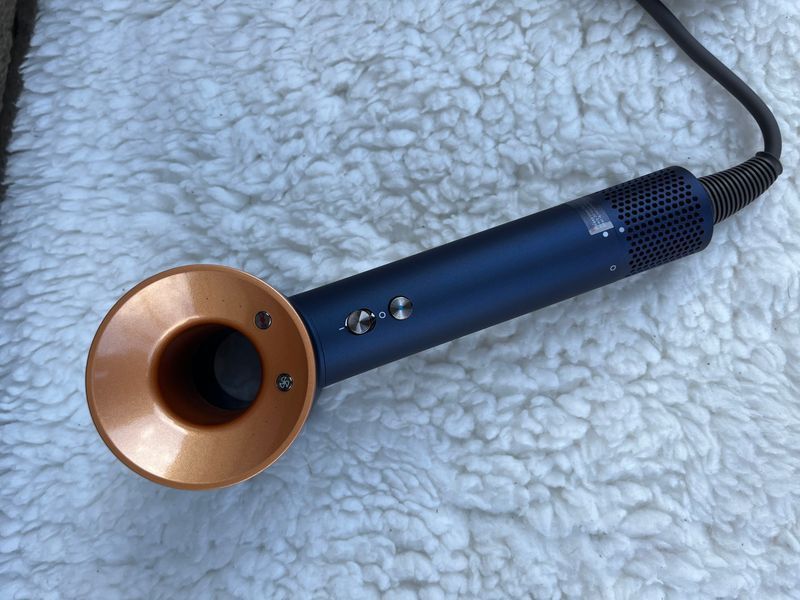 Фен для волосся Super hair dryer Синій з золотим 0259 фото