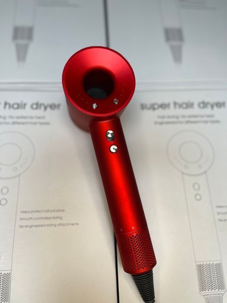 Фен для волосся Super hair dryer червоний одна насадка 0209 фото
